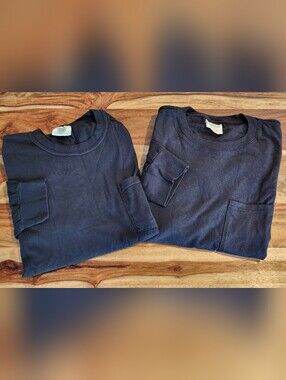 Mens Black Long Sleeve Pocket Tees Bundle NWOT